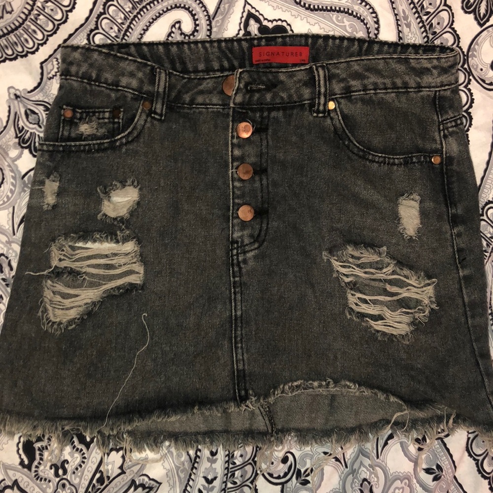 Black Denim Skirt